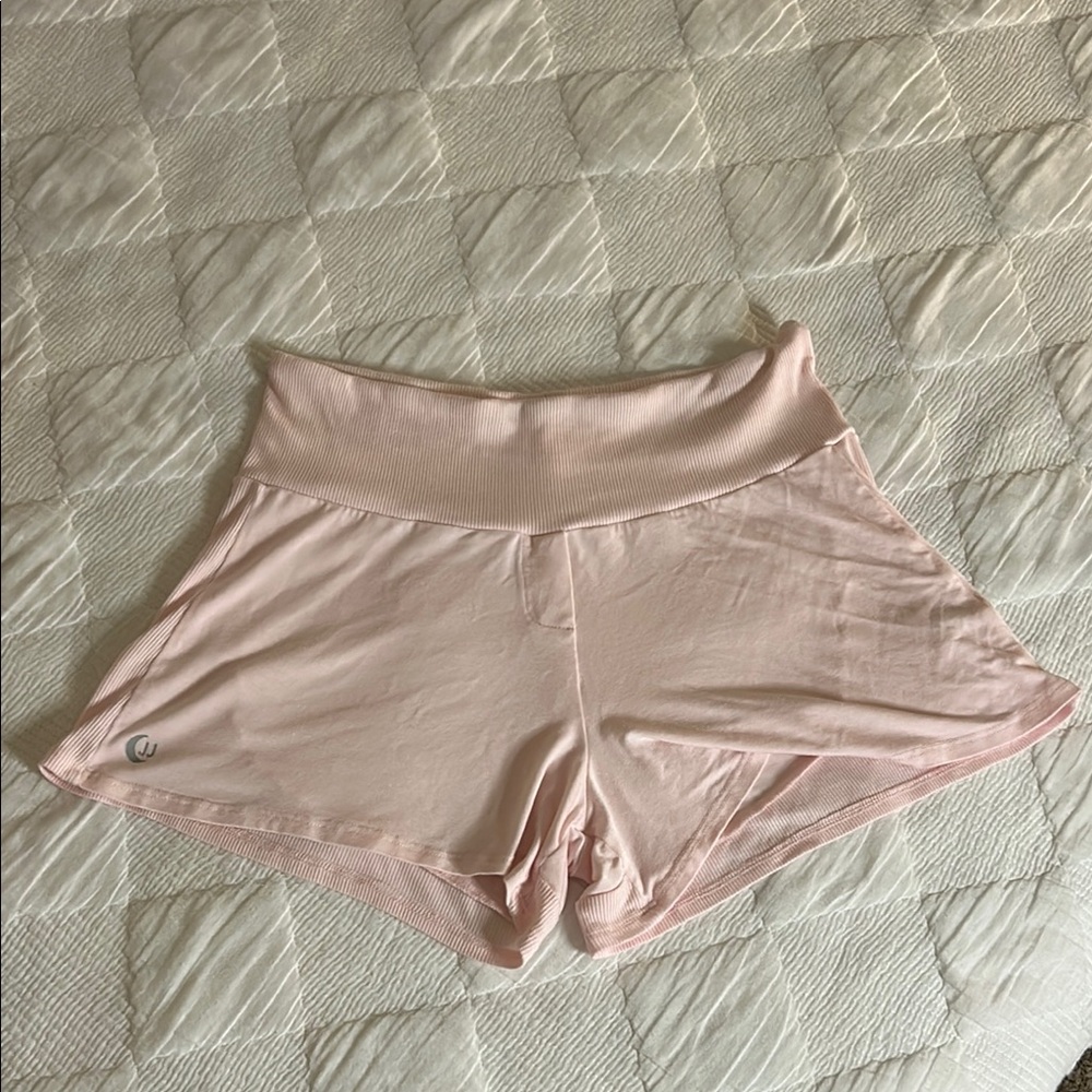 J J Winks Pink Athletic Shorts With Flowy Cut And Elastic Waistband/ Zize M View 2